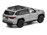 Toyota Sequoia TRD PRO Silver Metallic with Roof Rack 1/64 Diecast Model Car by GCD