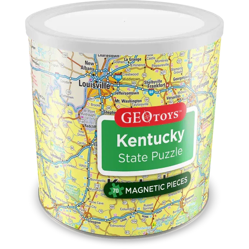 Kentucky State 70 Piece Magnetic Jigsaw Puzzle Geotoys - BIG FRENCHIES