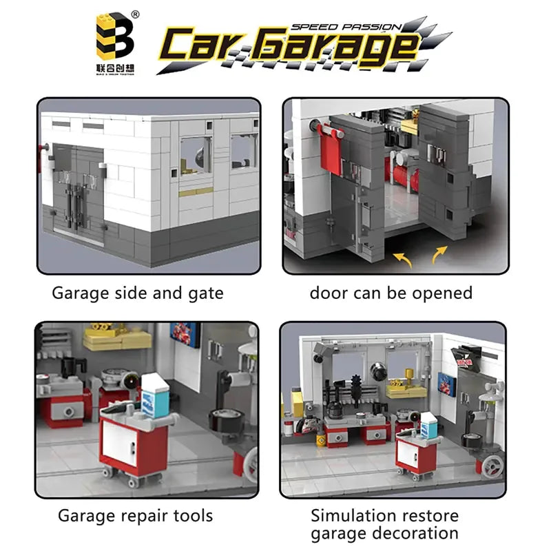 Building Block Garage Car Toys - # BOT&G53710008 - BIG FRENCHIES