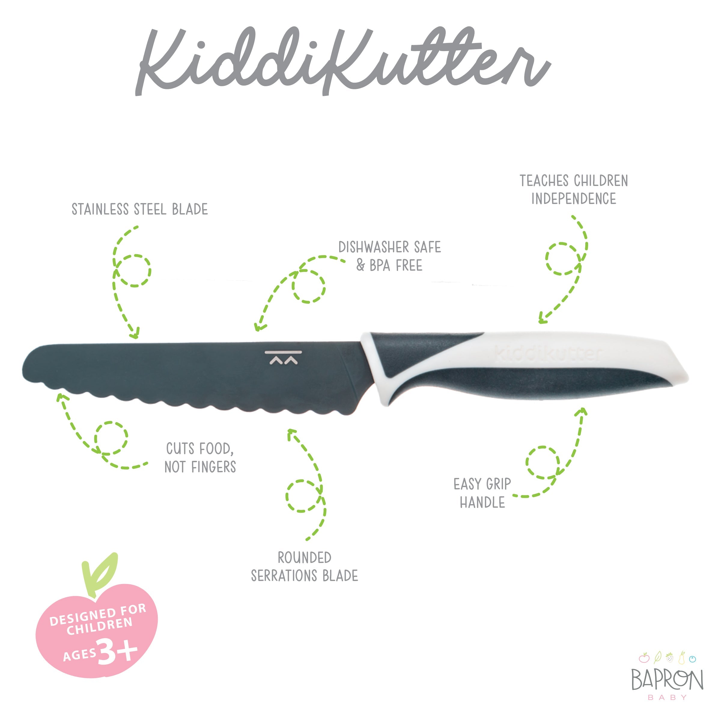 KiddiKutter Training Knife for Children 3+ (More colors available!)