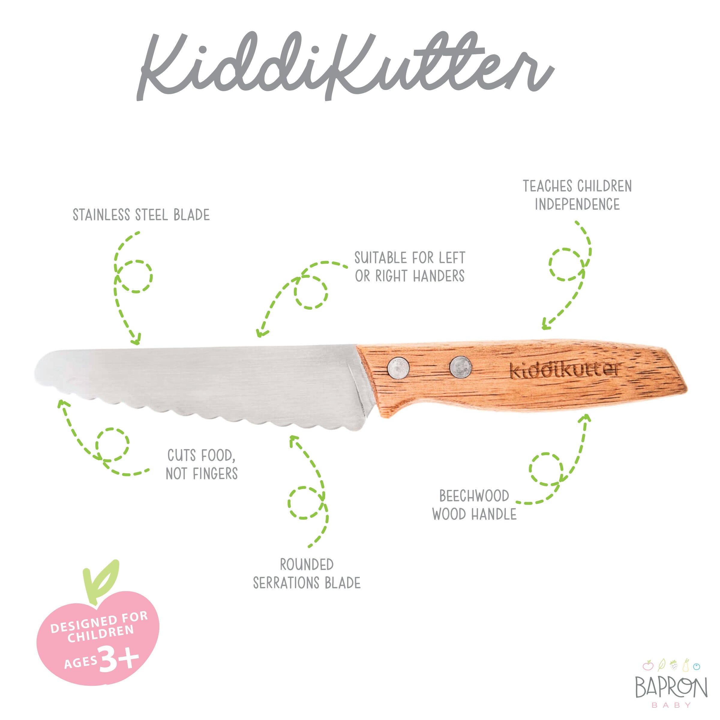 KiddiKutter Training Knife for Children 3+ (More colors available!)