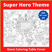 Super Hero Coloring Table Cover - BIG FRENCHIES