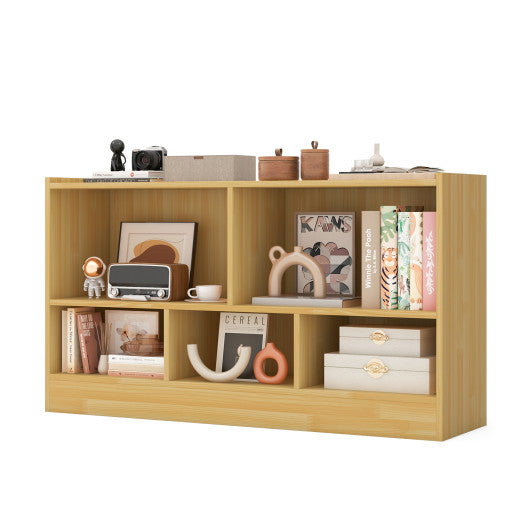 Kids 2-Shelf Bookcase 5-Cube Wood Toy Storage Cabinet Organizer-Beige - BIG FRENCHIES
