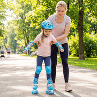 Kids Roller Skates 4 Sizes Adjustable with Light-up Wheels for Toddler Aged 5-7 (S)