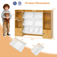 Kids Toy Storage and Bookshelf with Boxes and Open Shelves