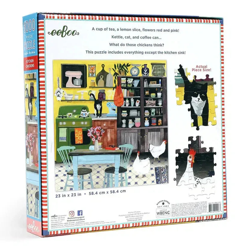 Kitchen Chickens 1000 Piece Jigsaw Puzzle eeBoo - BIG FRENCHIES
