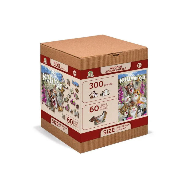 Kittens in Hollywood 300 Piece Wood Jigsaw Puzzle Wooden City - BIG FRENCHIES