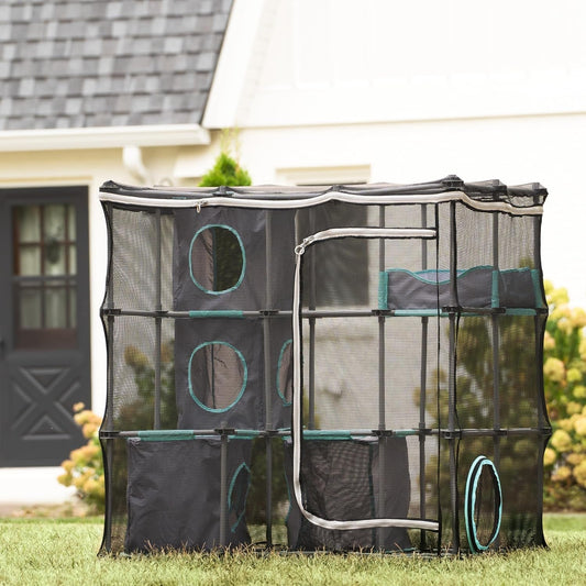 Kitty City Outdoor Catio Furniture and Play Kits for Cats, Outdoor Mega Kit