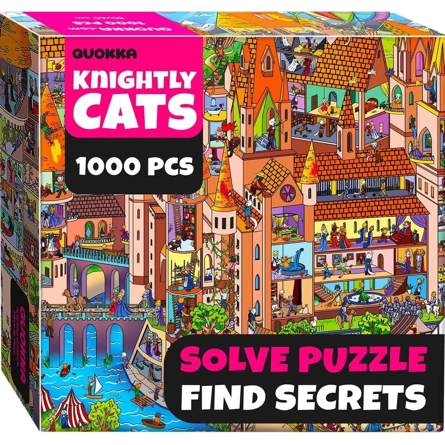Knightly Cats Seekers Finders 1000 Piece Jigsaw Puzzle Quokka - BIG FRENCHIES