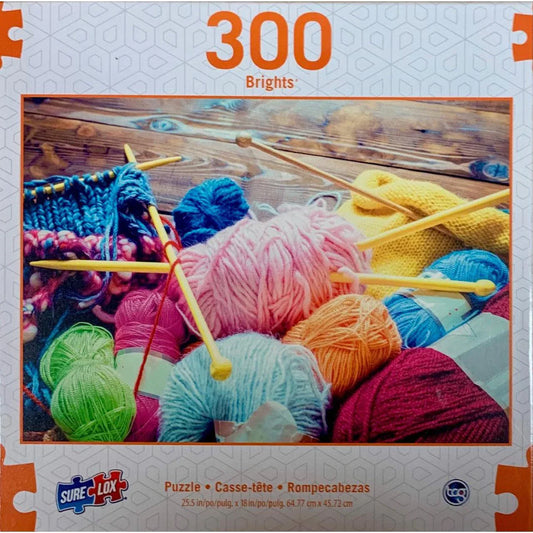 Knitting Needles Brights 300 Piece Jigsaw Puzzle Sure Lox - BIG FRENCHIES
