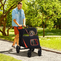 One-Click Foldable Stroller for Large Medium Small Dogs, Pet, Cats with Storage - BIG FRENCHIES