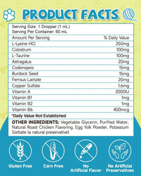 L-Lysine Liquid Drops for Cats Immune & Respiratory Support 2oz Chicken