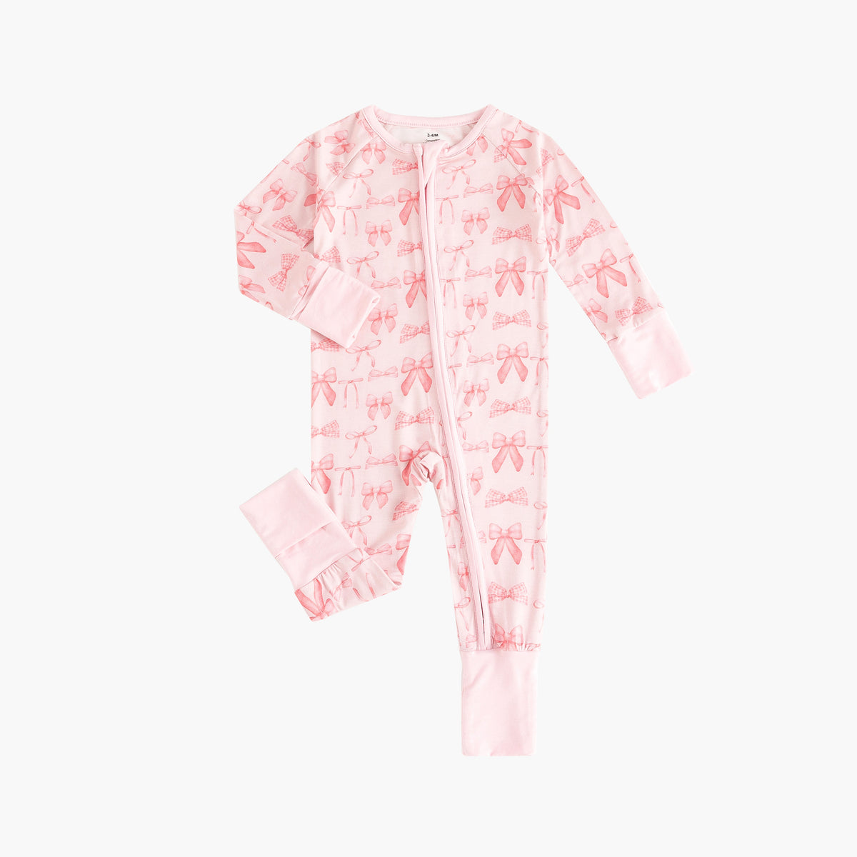 Pink Bows (Convertible Zip Footies) - BIG FRENCHIES