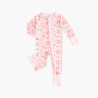 Pink Bows (Convertible Zip Footies) - BIG FRENCHIES