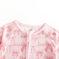 Pink Bows (Convertible Zip Footies) - BIG FRENCHIES