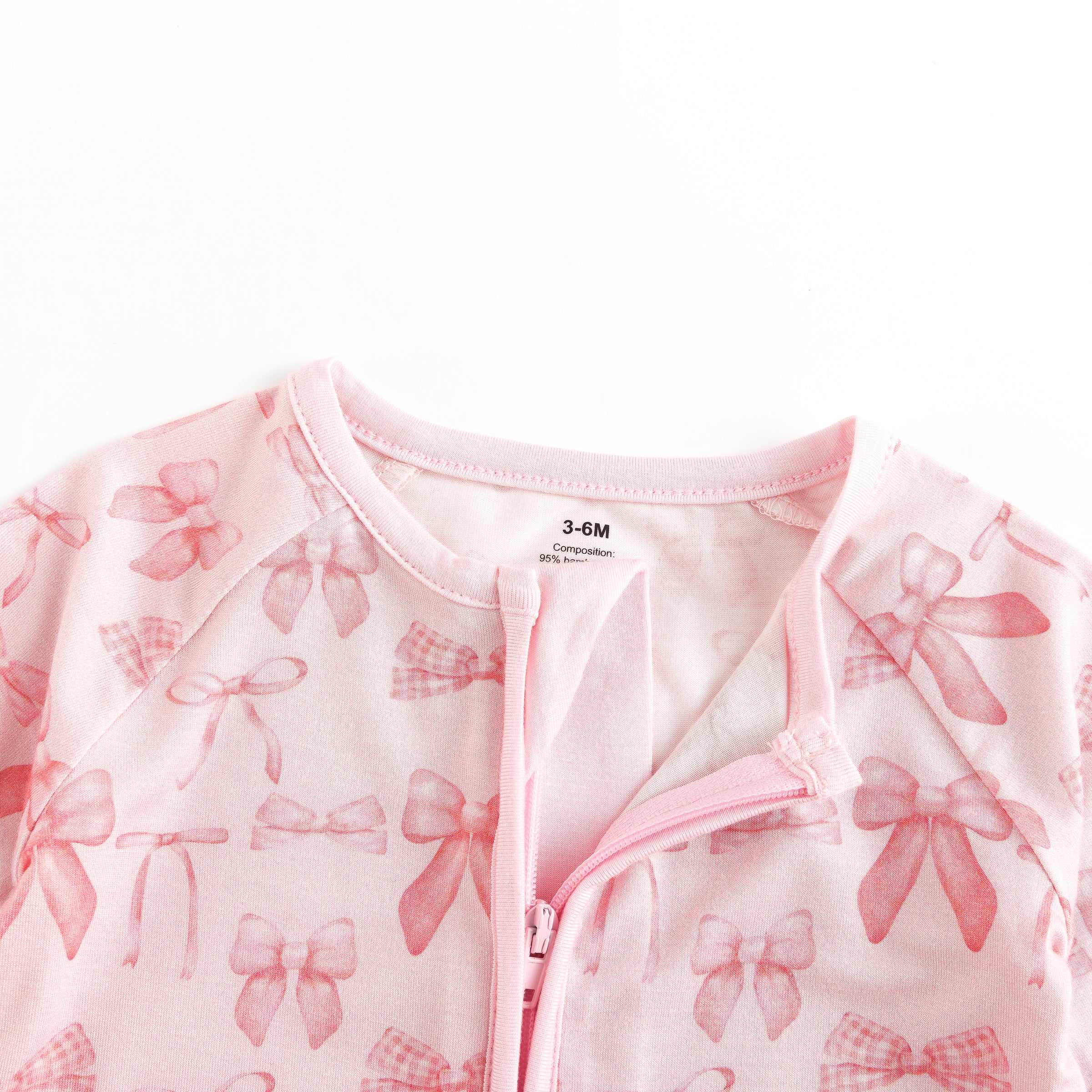 Pink Bows (Convertible Zip Footies) - BIG FRENCHIES