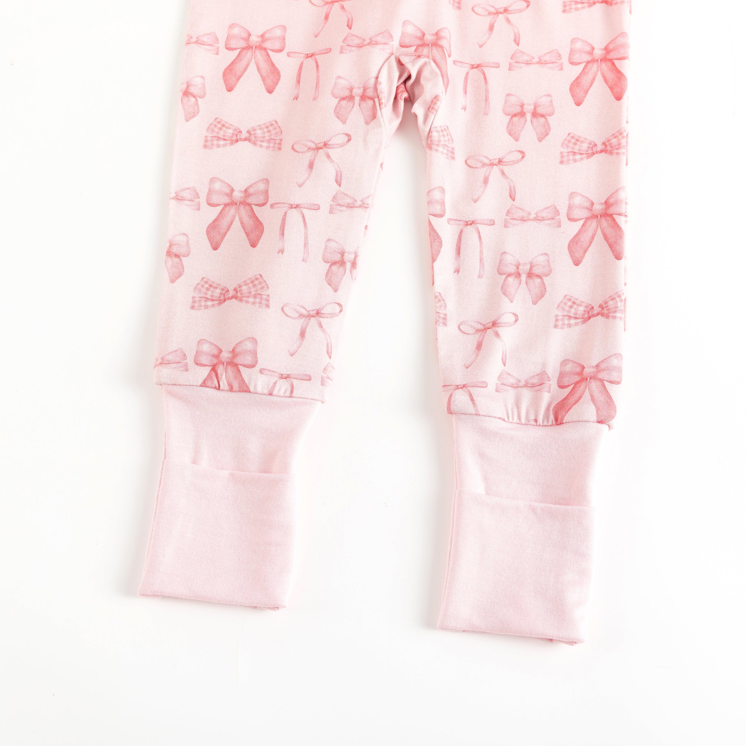 Pink Bows (Convertible Zip Footies) - BIG FRENCHIES