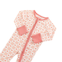 Checkerboard Hearts (Convertible Zip Footies) - BIG FRENCHIES