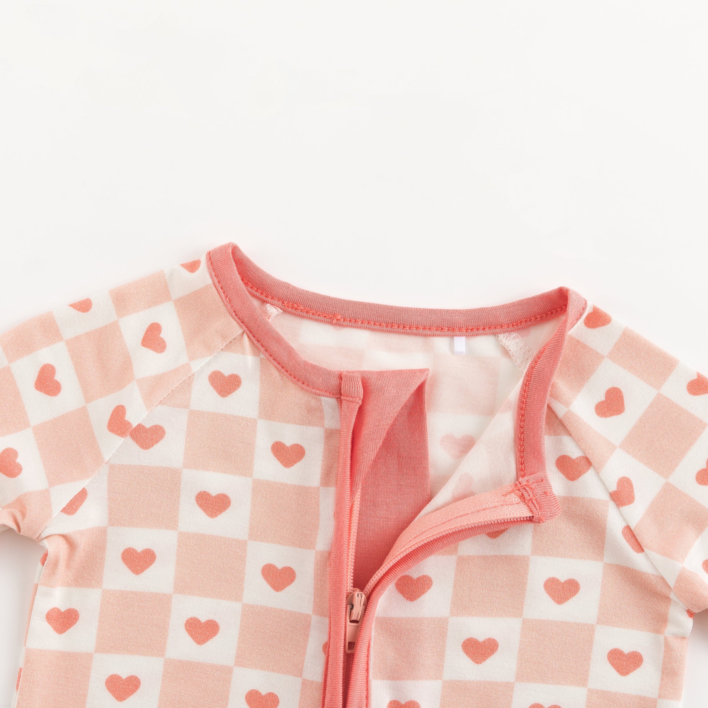 Checkerboard Hearts (Convertible Zip Footies) - BIG FRENCHIES