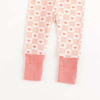 Checkerboard Hearts (Convertible Zip Footies) - BIG FRENCHIES