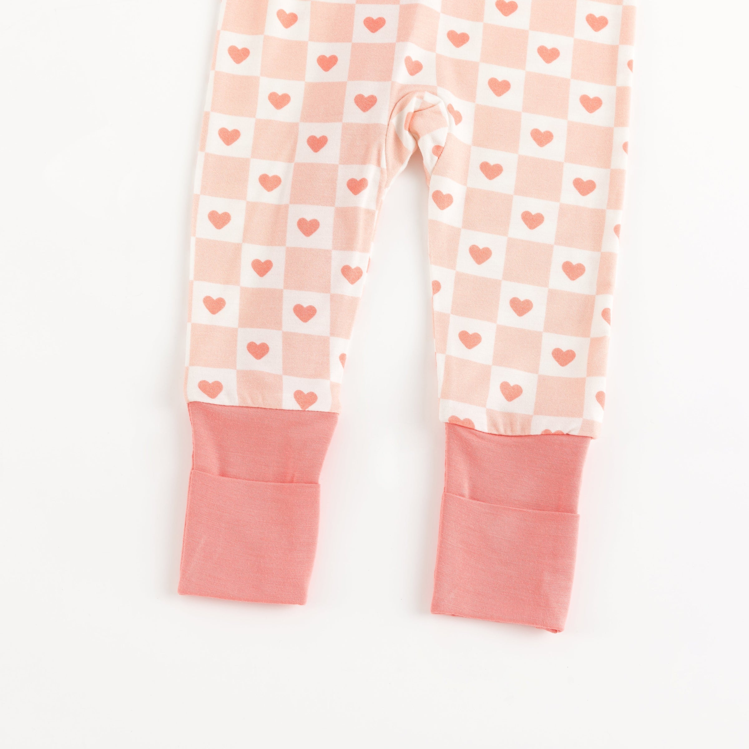 Checkerboard Hearts (Convertible Zip Footies) - BIG FRENCHIES