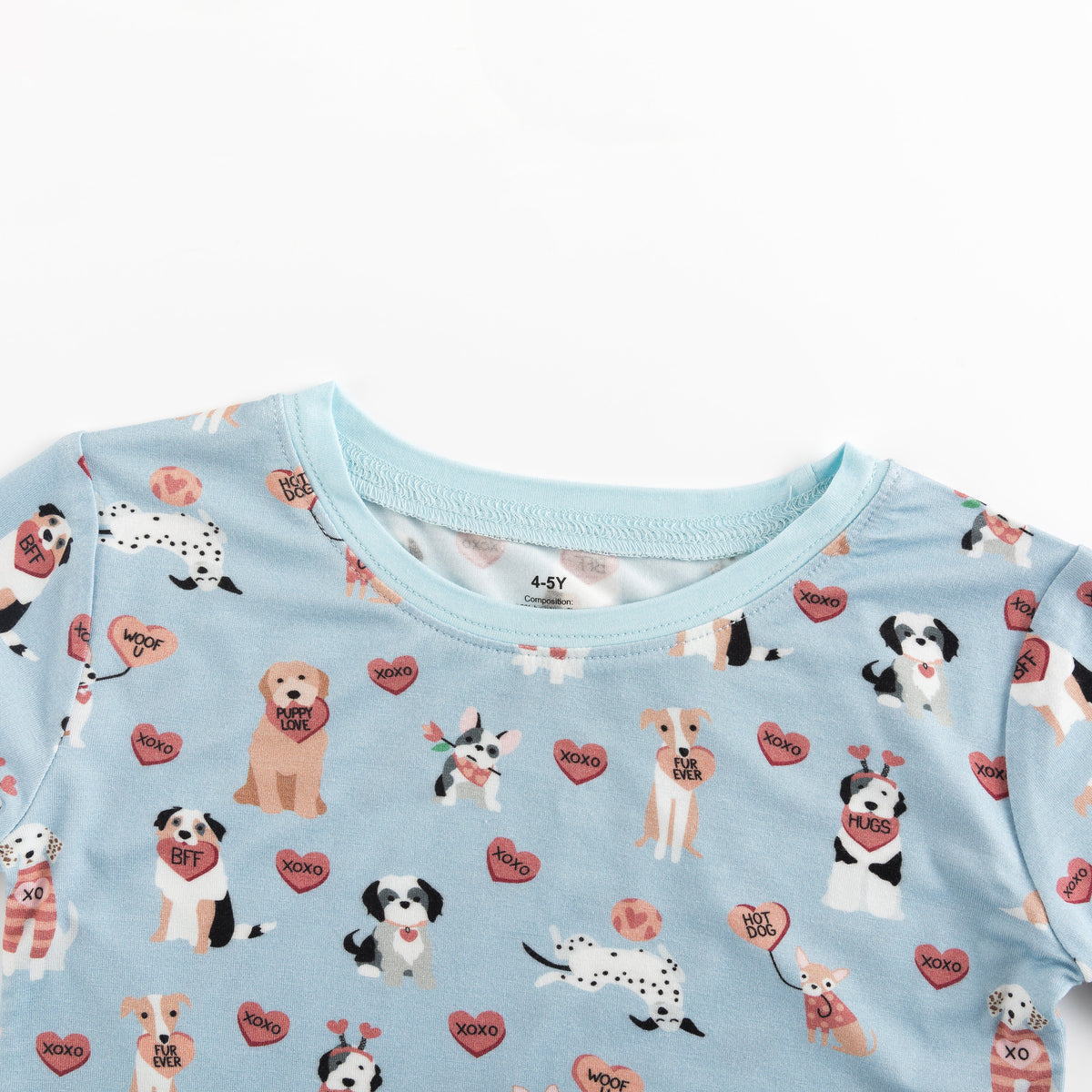 Pups & Kisses (Long Sleeve PJ) - Blue - BIG FRENCHIES