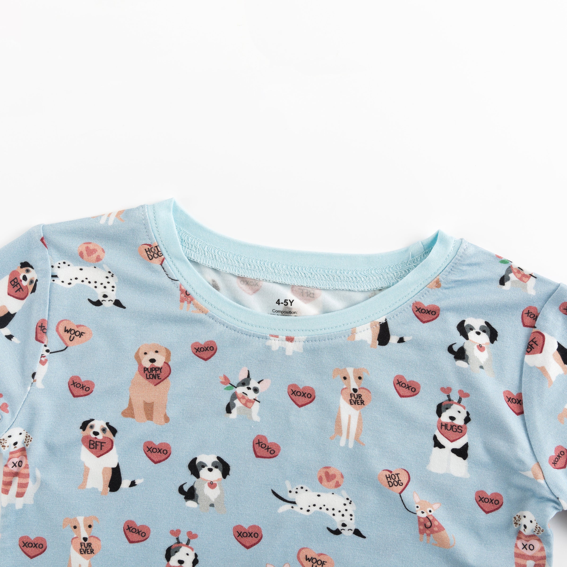 Pups & Kisses (Long Sleeve PJ) - Blue - BIG FRENCHIES