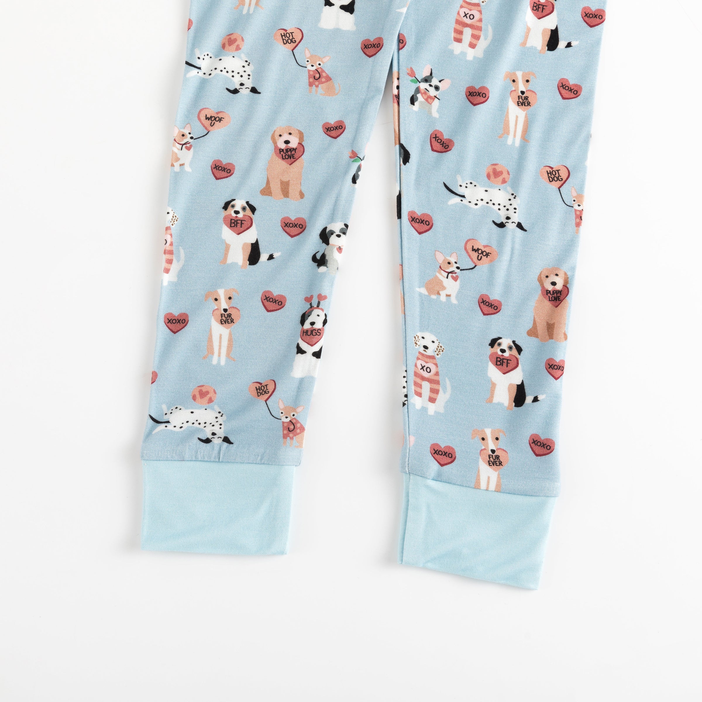 Pups & Kisses (Long Sleeve PJ) - Blue - BIG FRENCHIES