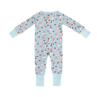 Pups & Kisses (Convertible Zip Footies) - Blue - BIG FRENCHIES