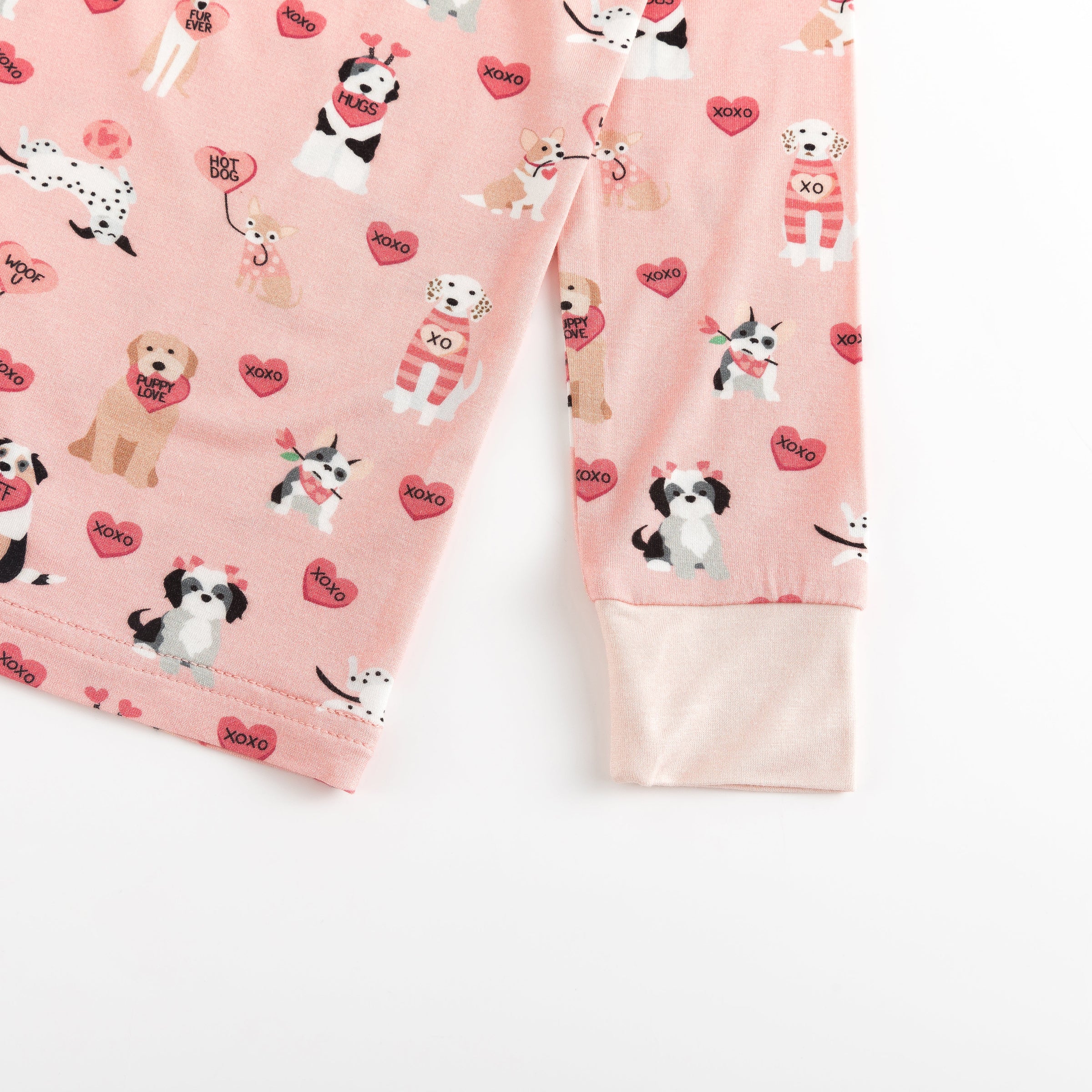 Pups & Kisses (Long Sleeve PJ) - Pink - BIG FRENCHIES