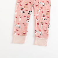 Pups & Kisses (Long Sleeve PJ) - Pink - BIG FRENCHIES