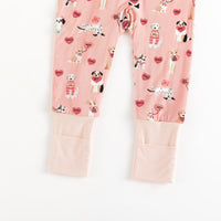 Pups & Kisses (Convertible Zip Footies) - Pink - BIG FRENCHIES
