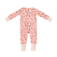 Pups & Kisses (Convertible Zip Footies) - Pink - BIG FRENCHIES