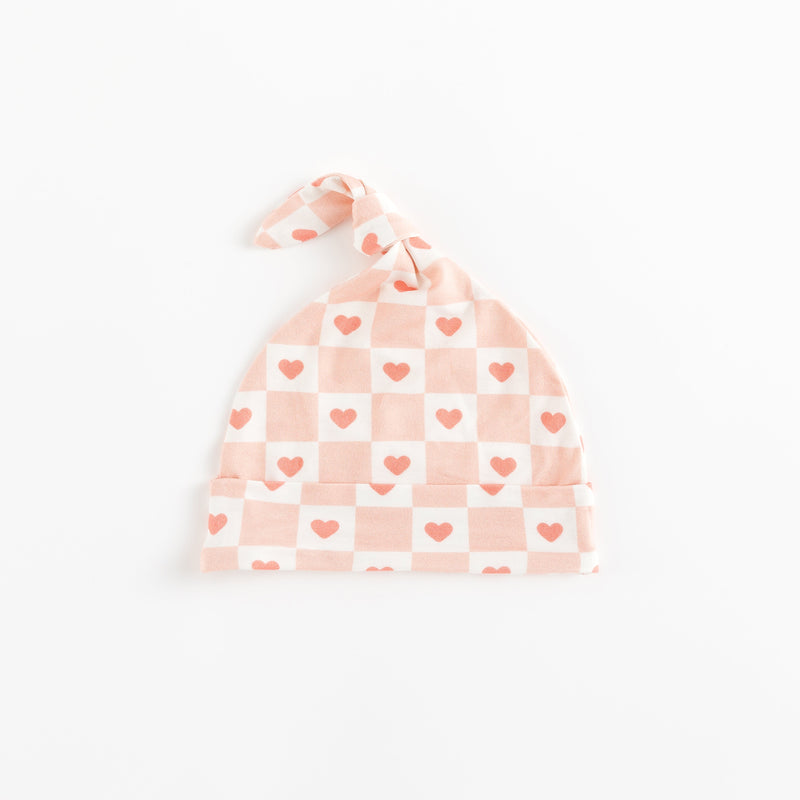 Checkerboard Hearts (Knotted Hat) - BIG FRENCHIES