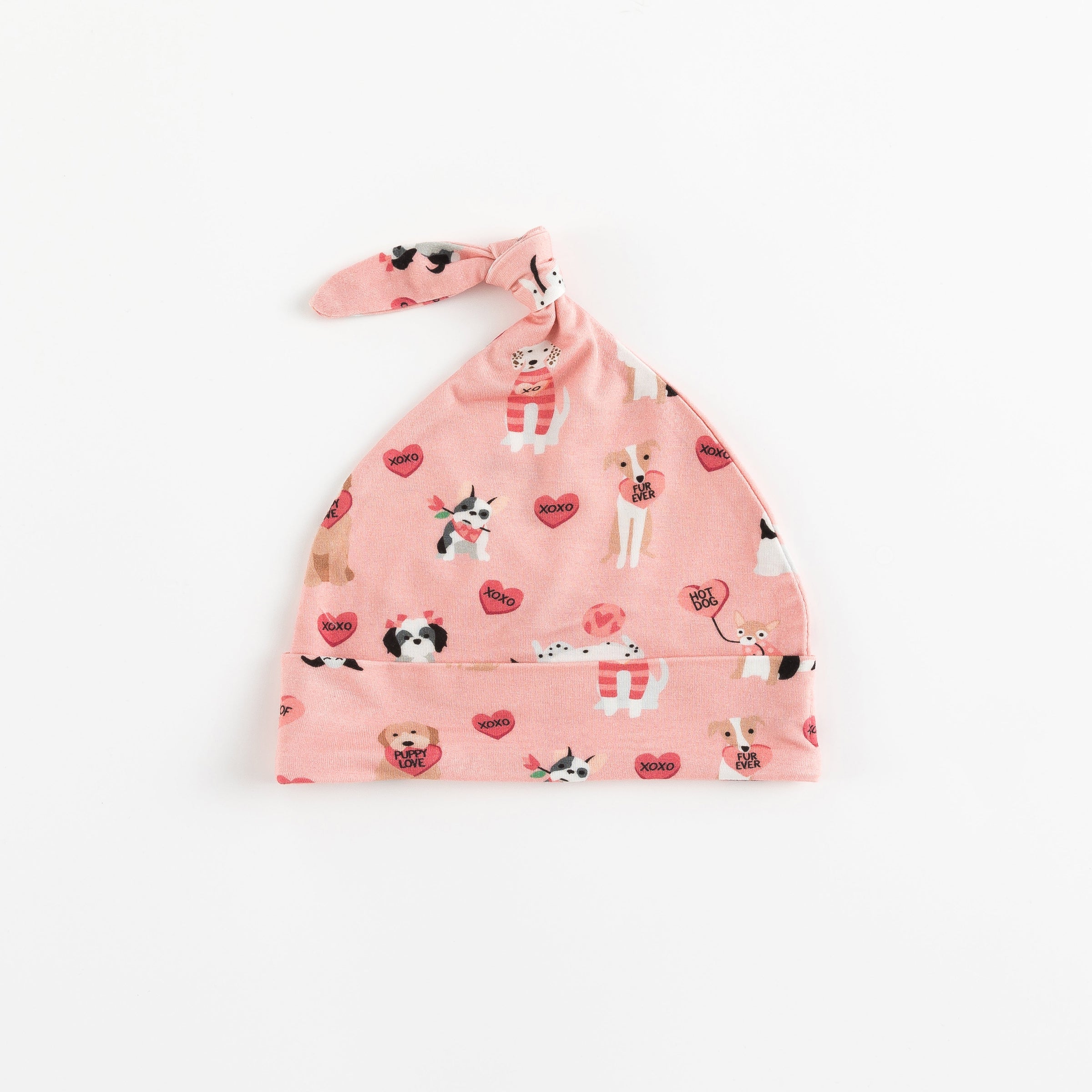 Pups & Kisses (Knotted Hat) - Pink - BIG FRENCHIES