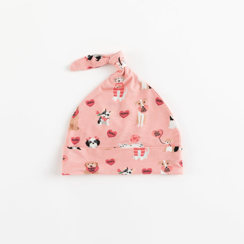 Pups & Kisses (Knotted Hat) - Pink - BIG FRENCHIES