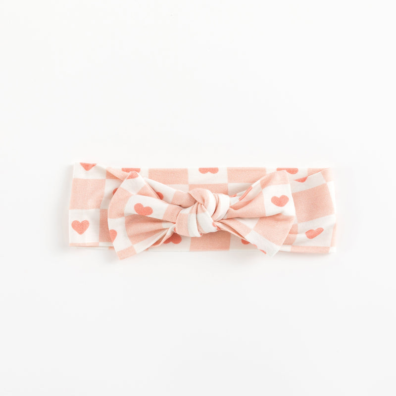 Checkerboard Hearts (Bow Headband) - BIG FRENCHIES