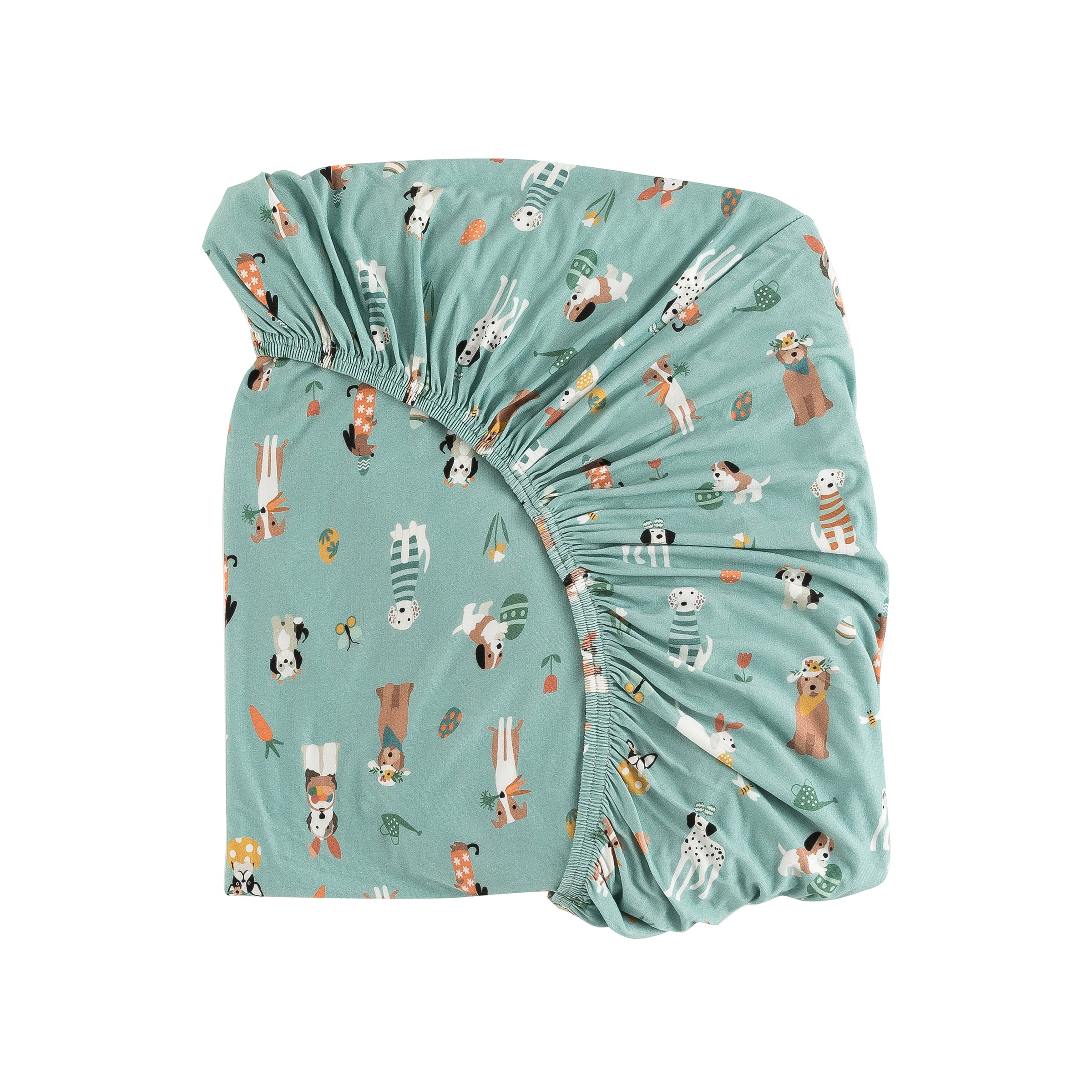 Puppy Egg Hunt (Crib Sheet) - Aquamarine - BIG FRENCHIES