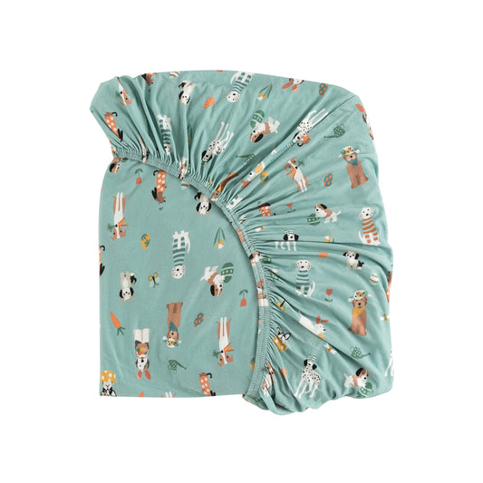 Puppy Egg Hunt (Crib Sheet) - Aquamarine - BIG FRENCHIES