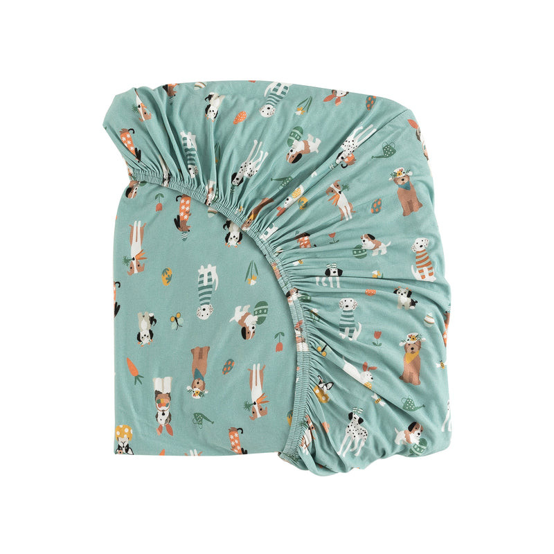 Puppy Egg Hunt (Crib Sheet) - Aquamarine - BIG FRENCHIES