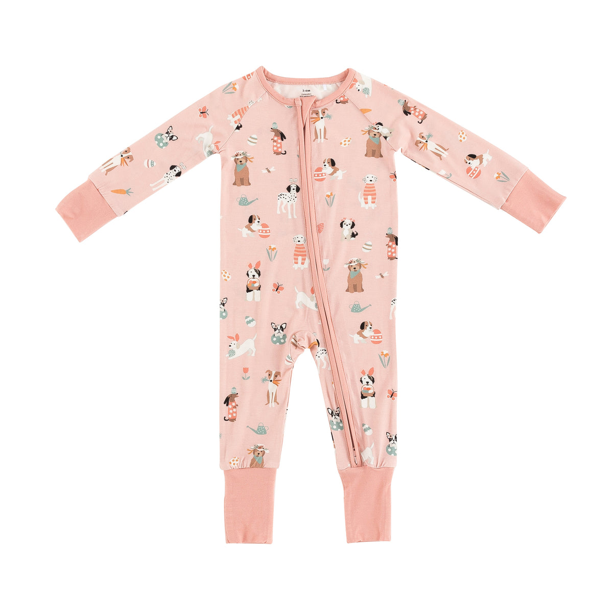 Puppy Egg Hunt (Convertible Zip Footies) - Pink - BIG FRENCHIES