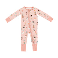 Puppy Egg Hunt (Convertible Zip Footies) - Pink - BIG FRENCHIES