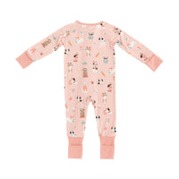 Puppy Egg Hunt (Convertible Zip Footies) - Pink - BIG FRENCHIES
