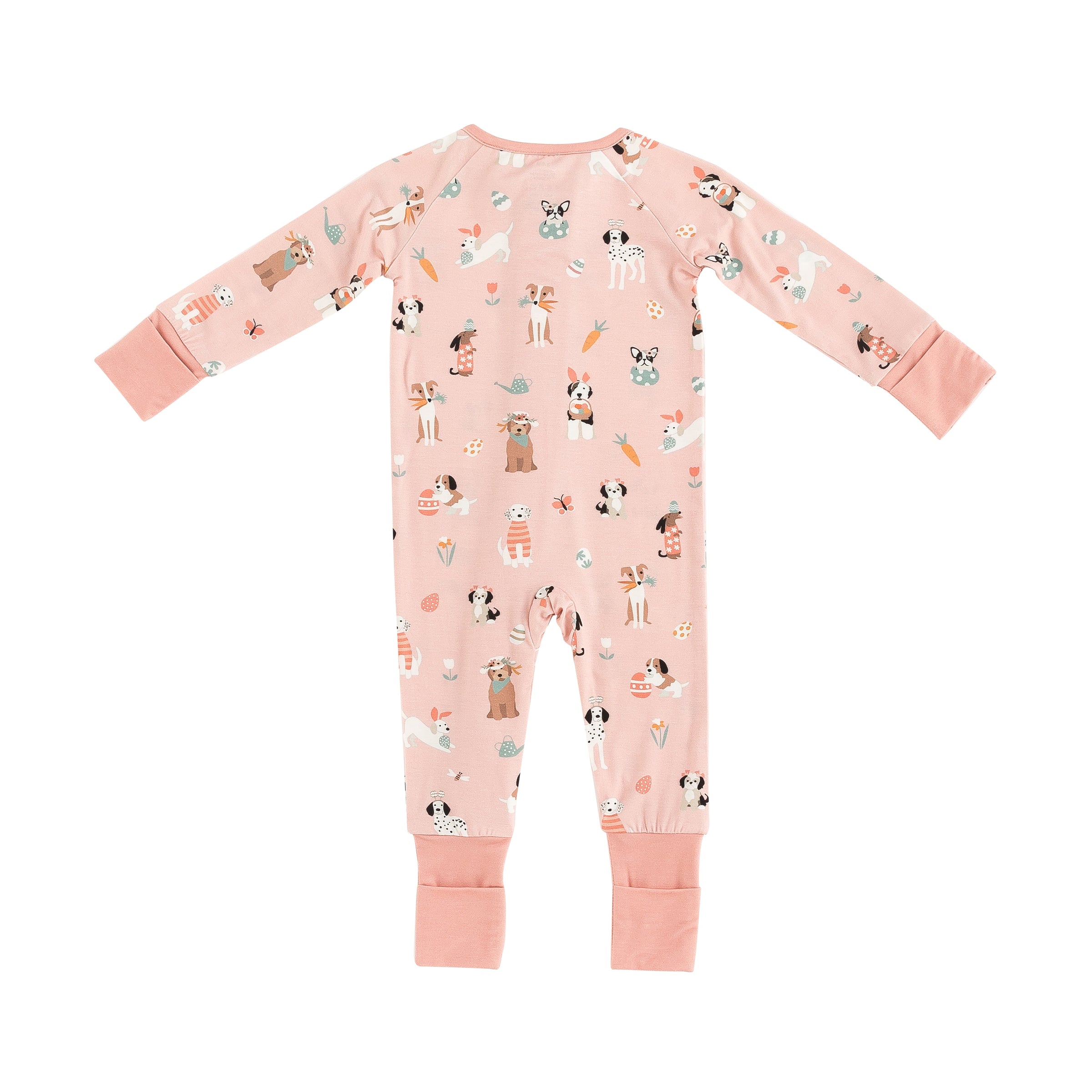 Puppy Egg Hunt (Convertible Zip Footies) - Pink - BIG FRENCHIES