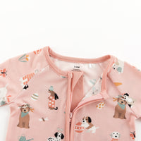 Puppy Egg Hunt (Convertible Zip Footies) - Pink - BIG FRENCHIES