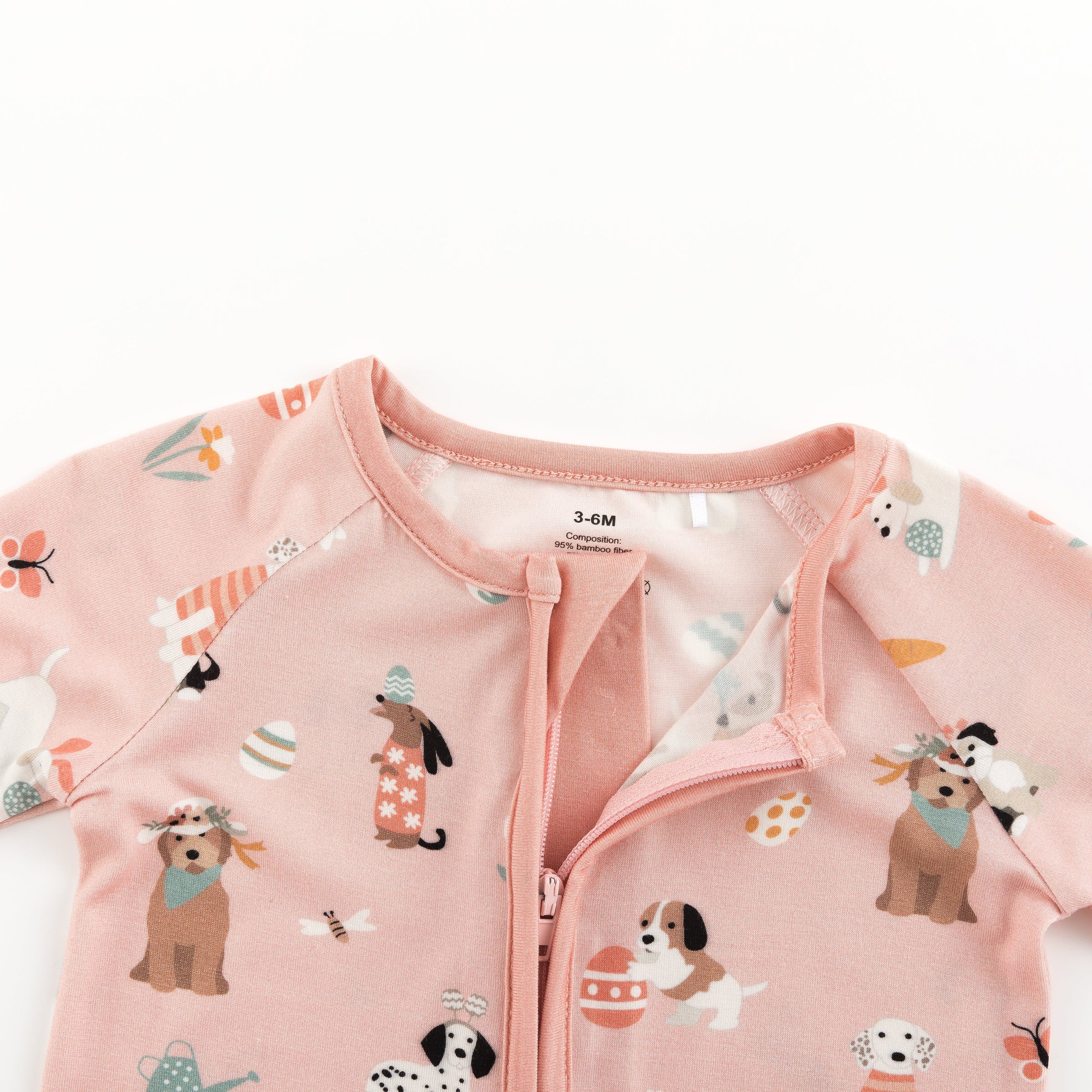 Puppy Egg Hunt (Convertible Zip Footies) - Pink - BIG FRENCHIES