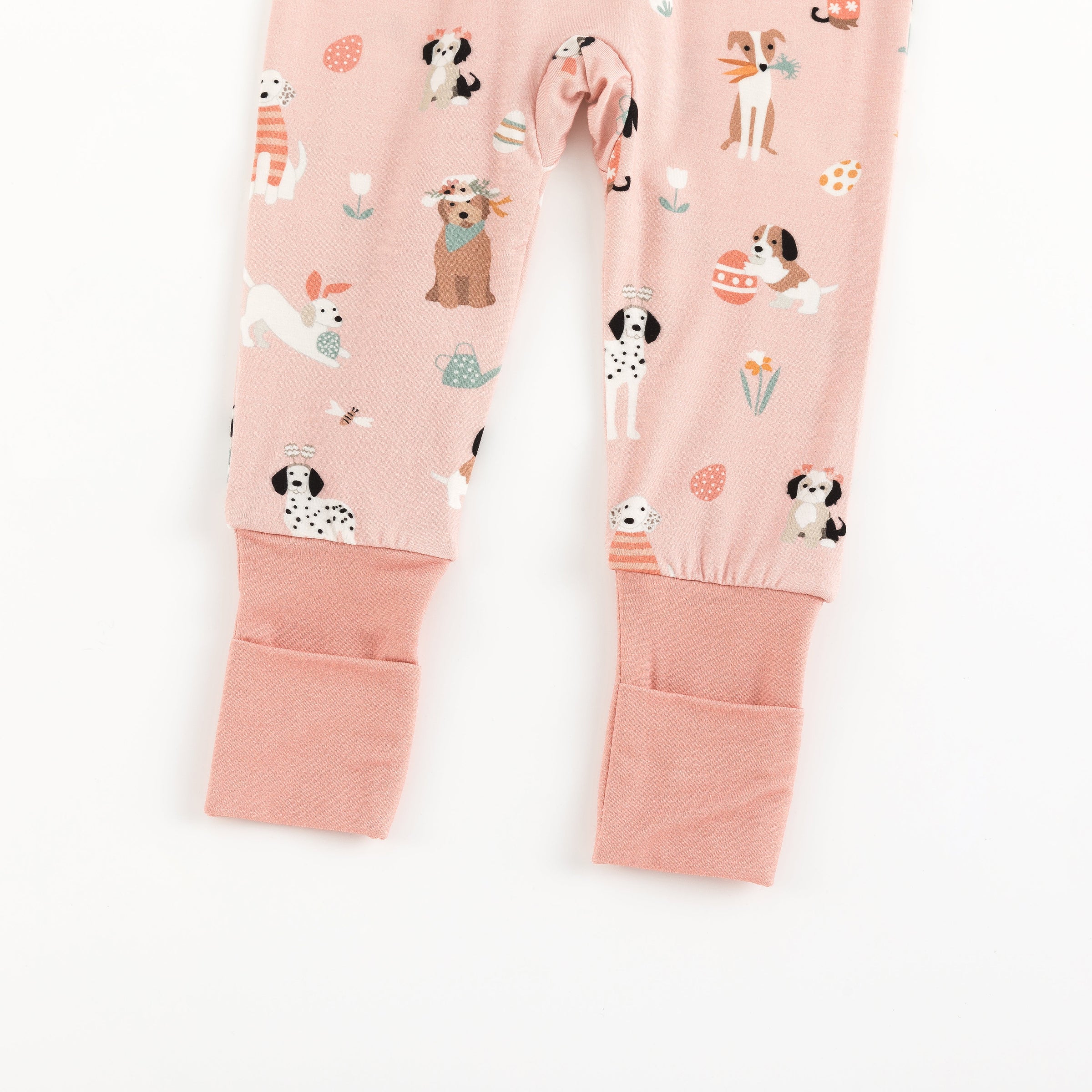 Puppy Egg Hunt (Convertible Zip Footies) - Pink - BIG FRENCHIES