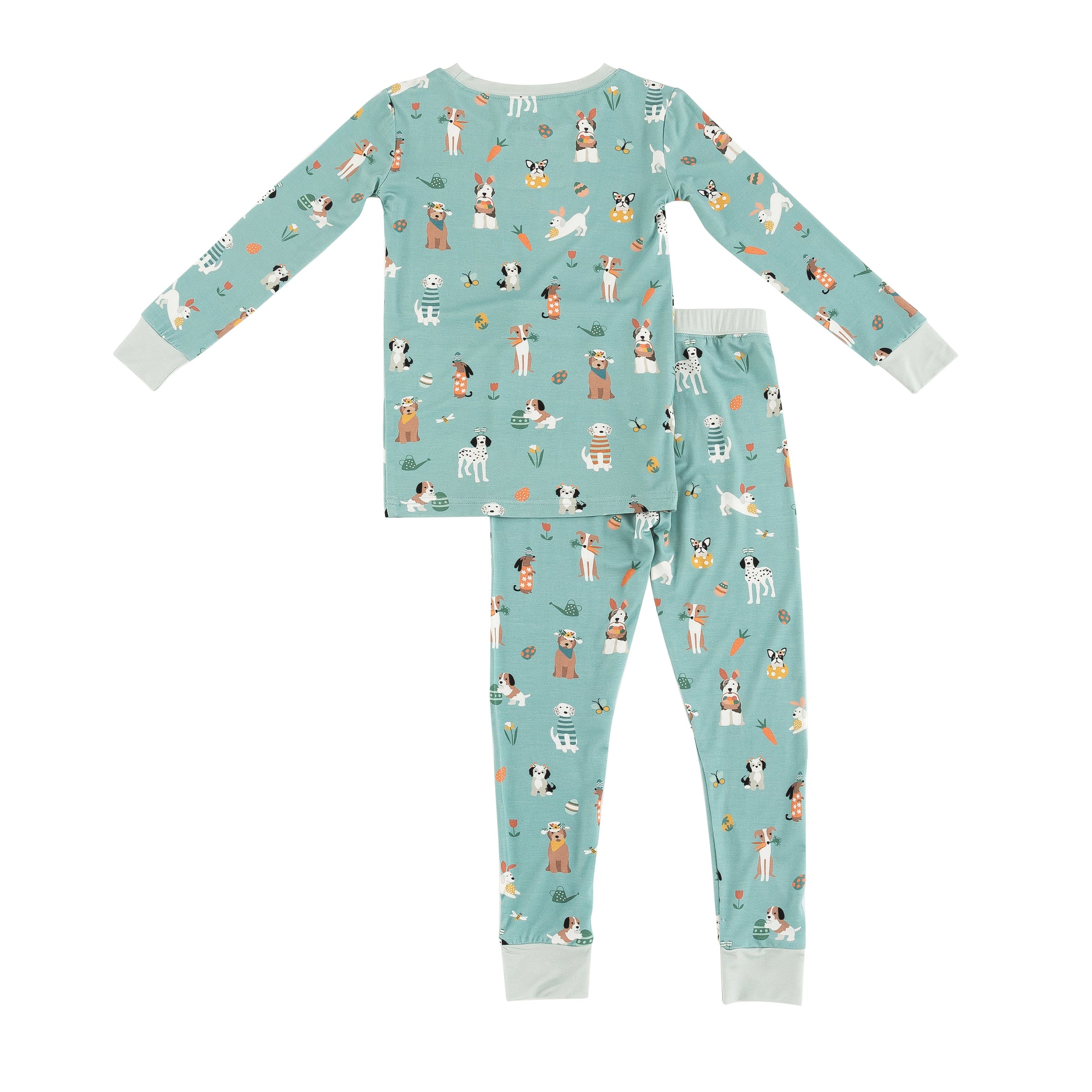 Puppy Egg Hunt (Long Sleeve PJ) - Aquamarine - BIG FRENCHIES