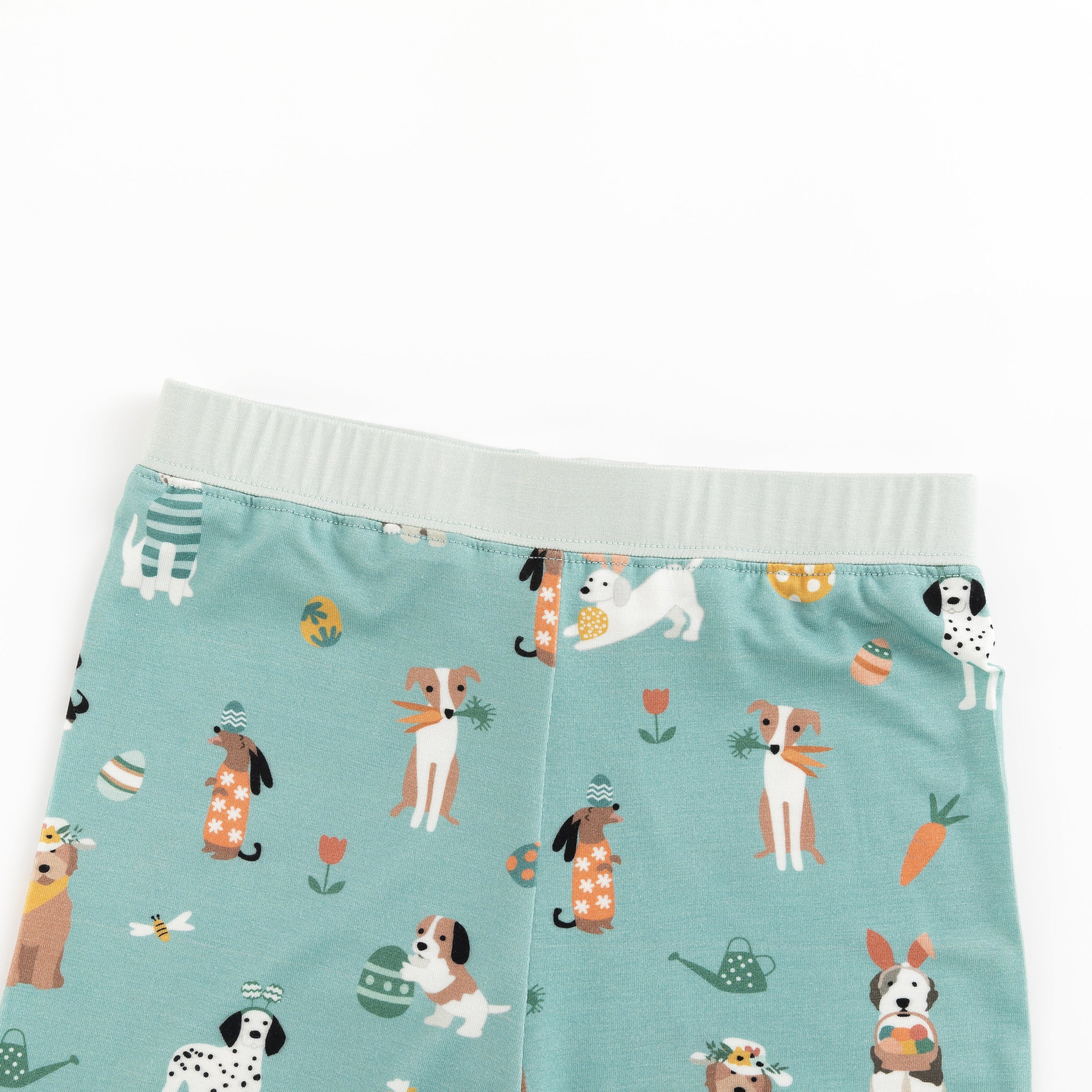 Puppy Egg Hunt (Short Sleeve PJ) - Aquamarine - BIG FRENCHIES