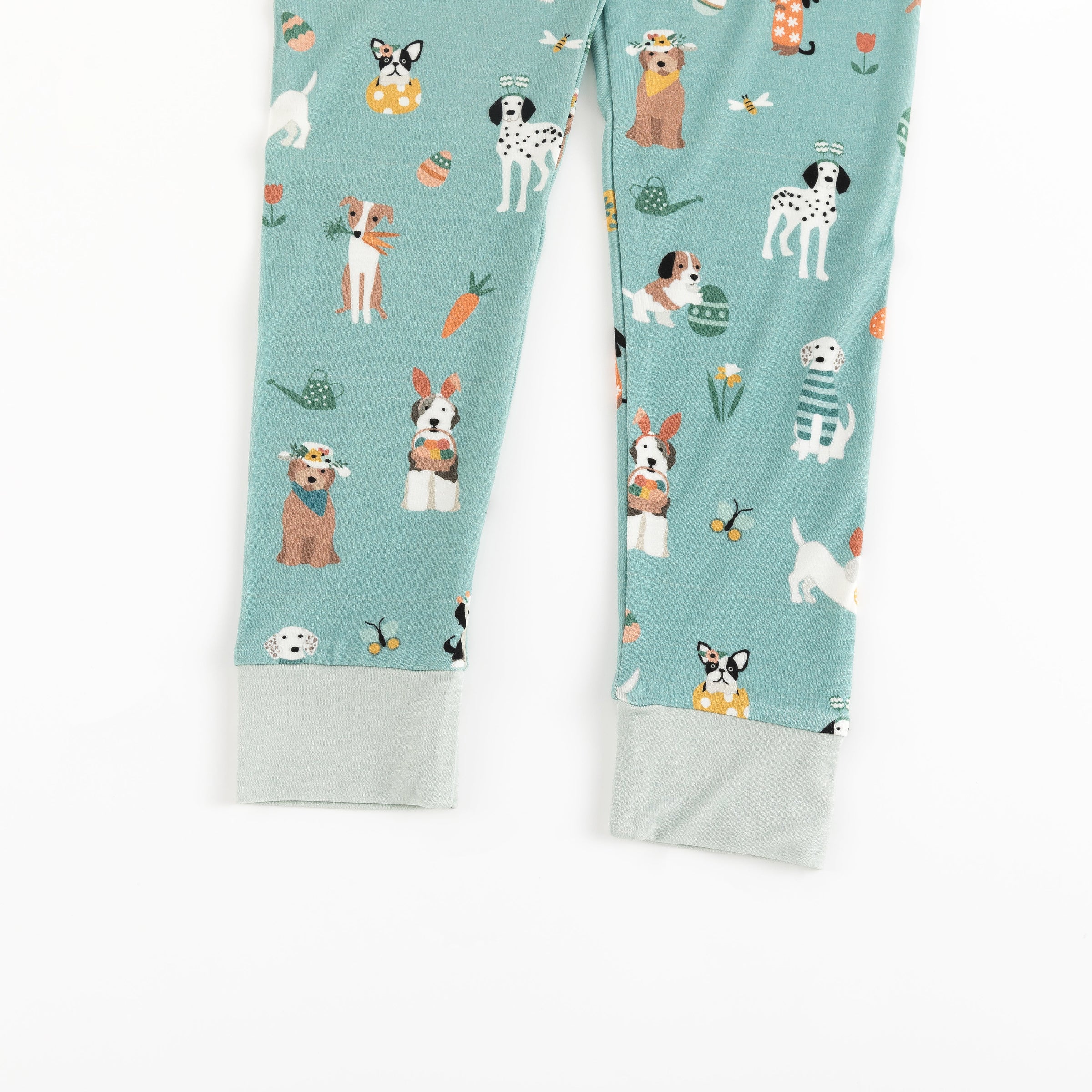 Puppy Egg Hunt (Short Sleeve PJ) - Aquamarine - BIG FRENCHIES
